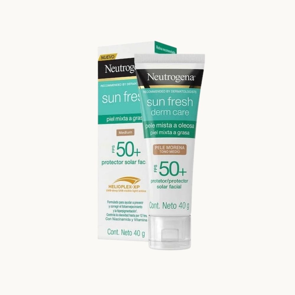 Neutrogena Sun Fresh Dermcare FPS 50 con color – Tono Medio, 40 g